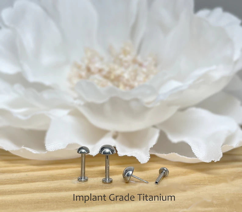 ✨ Titanium Dome Top Threadless Labret Bar