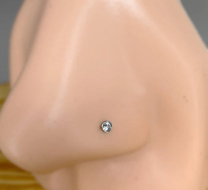 ✨ Surgical Steel 2.5mm CZ L-Bend Nose Stud