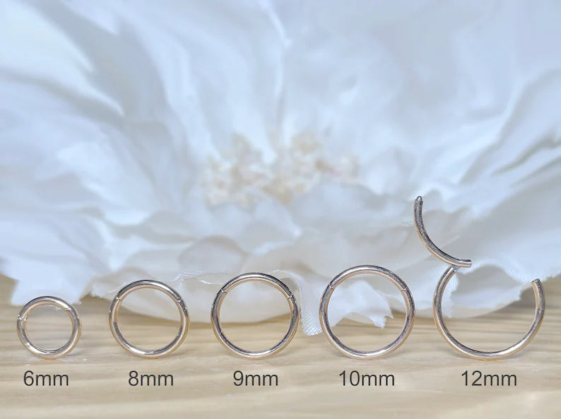 ✨ Rose Gold Surgical Steel Plain Hinged Clicker Hoop