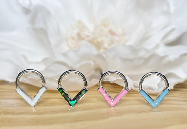 ✨ Opal Glitter Chevron Bendable Hoop