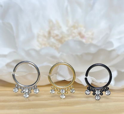 ✨ Bendable Hoop with CZ and Cluster Beads