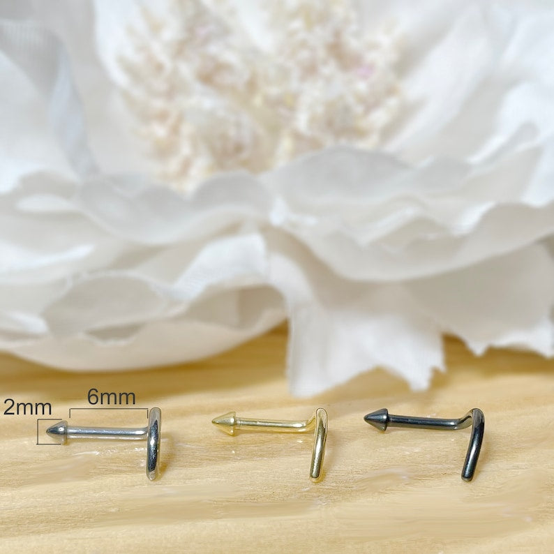 ✨ Titanium Spike Nose Screw Ring