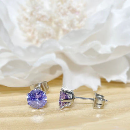 ✨ Surgical Steel Tanzanite CZ Stud Earrings