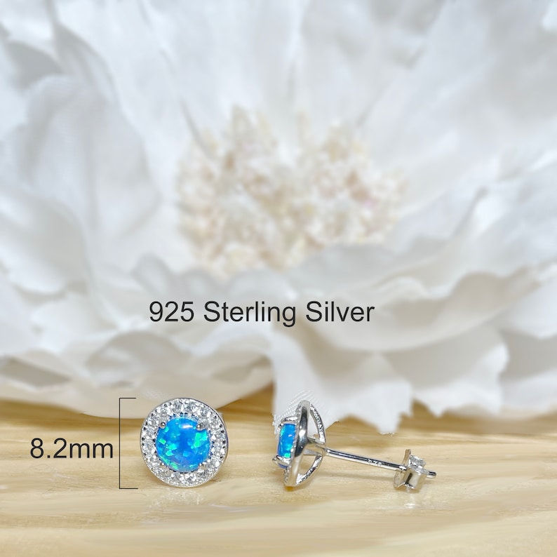 ✨ 925 Silver Opal Stud Earrings