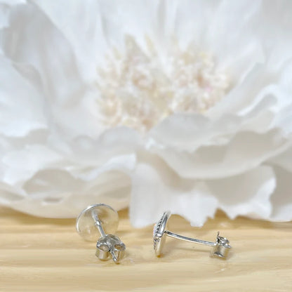✨ 925 Silver Round Opal Stud Earrings