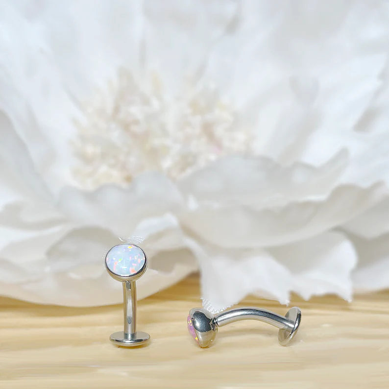 ✨  Titanium Threadless Push In Opal Ball Belly Ring