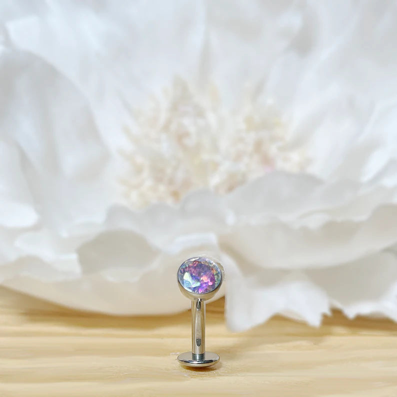 ✨  Titanium Threadless CZ Ball Belly Ring