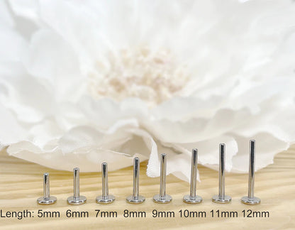 ✨ Titanium Triple CZ Opal Top Threadless Labret Bar