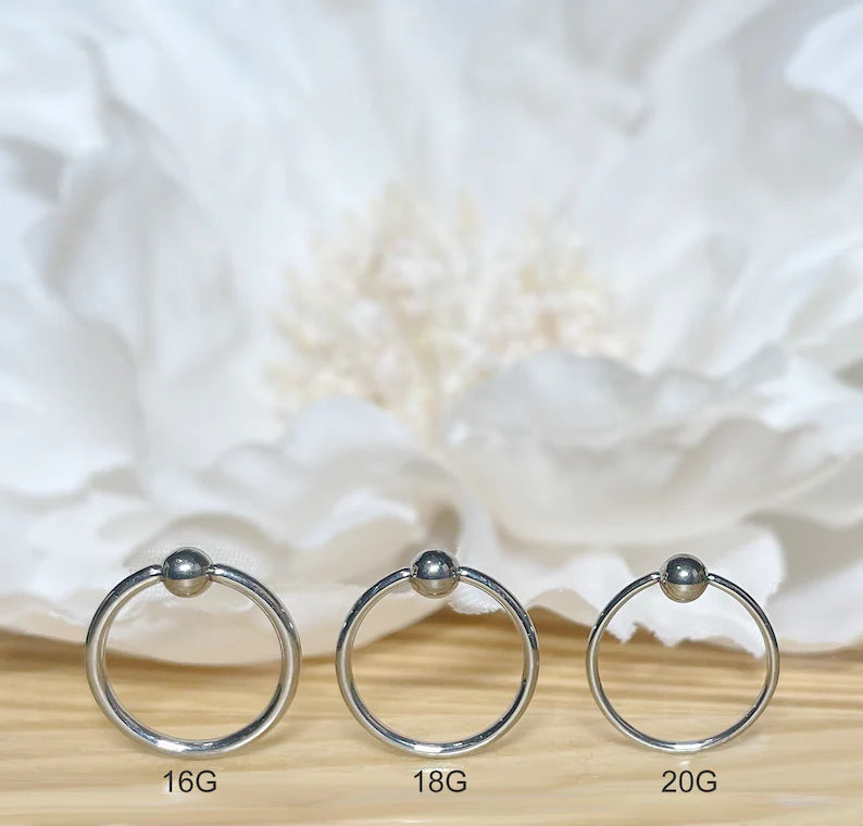 ✨ Stainless Steel Captive Bead Hoop Ring