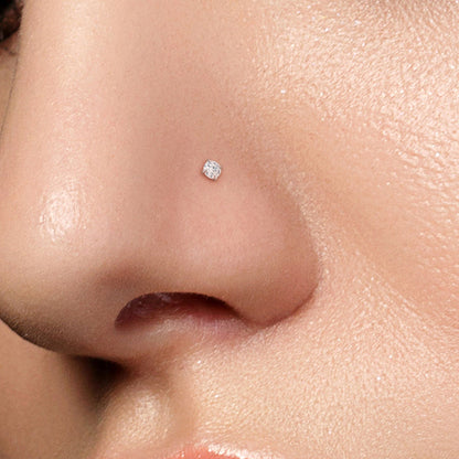 ✨ Round CZ Screw Nose Ring 20G