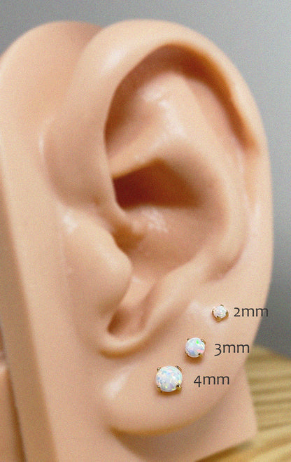 ✨ Gold PVD Titanium White Opal Internally Threaded Labret 16G