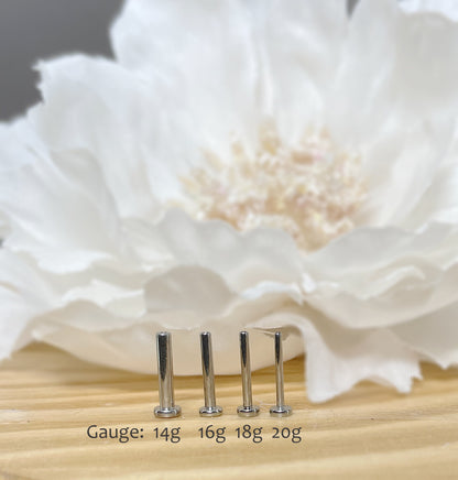 ✨ Titanium Threadless Push In Labret Bar 20G 18G 16G