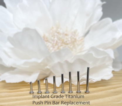 ✨ Titanium Threadless Push In Labret Bar 20G 18G 16G