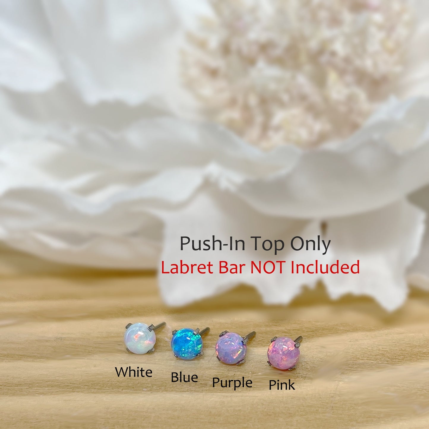 ✨ Titanium Opal Ball Prong Set Threadless Top 2mm, 3mm, 4mm