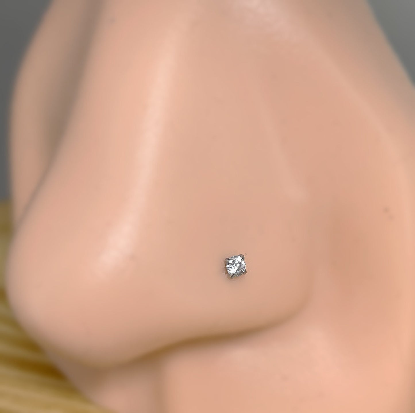 ✨ Surgical Steel 2mm CZ L-Bend Nose Stud