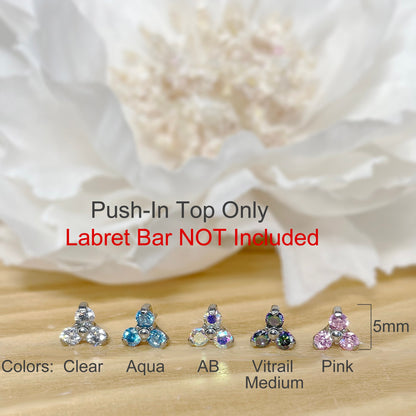 ✨ Titanium Triangle CZ Threadless Top