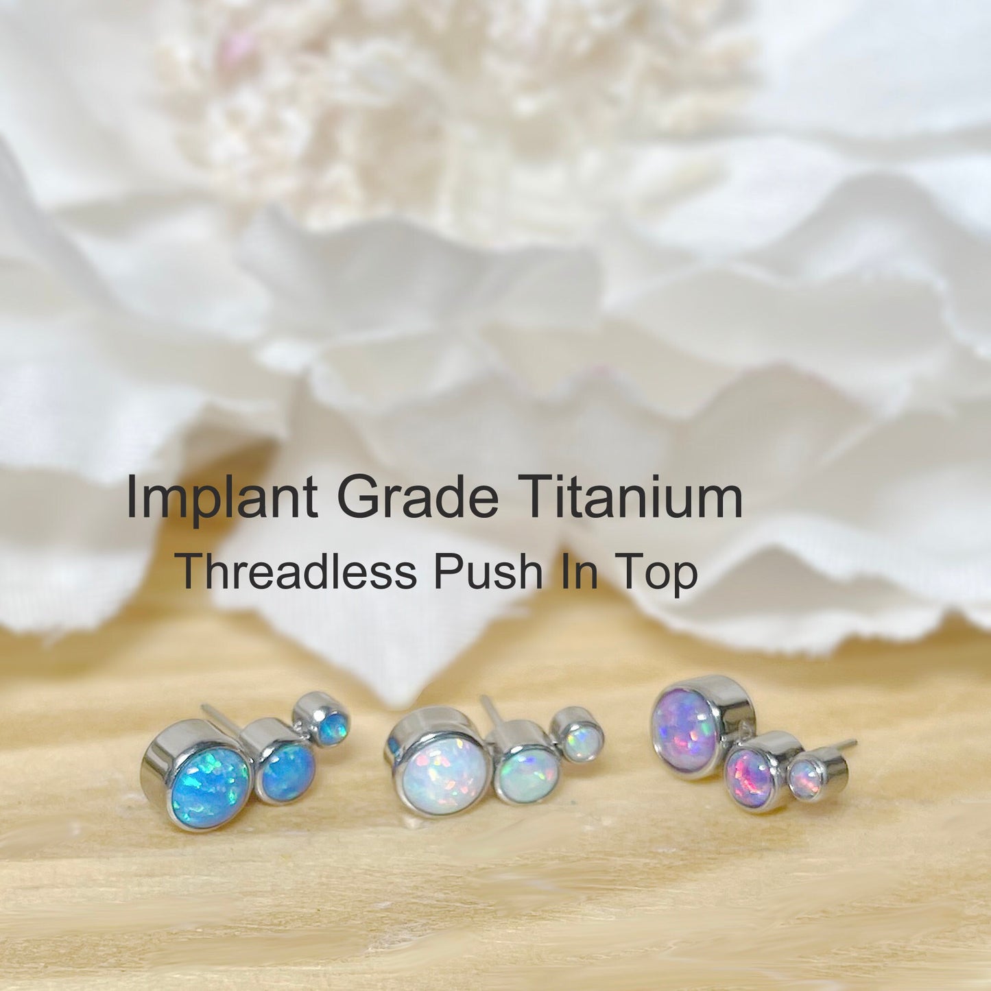 ✨ Titanium 3-Opal Curve Threadless Top