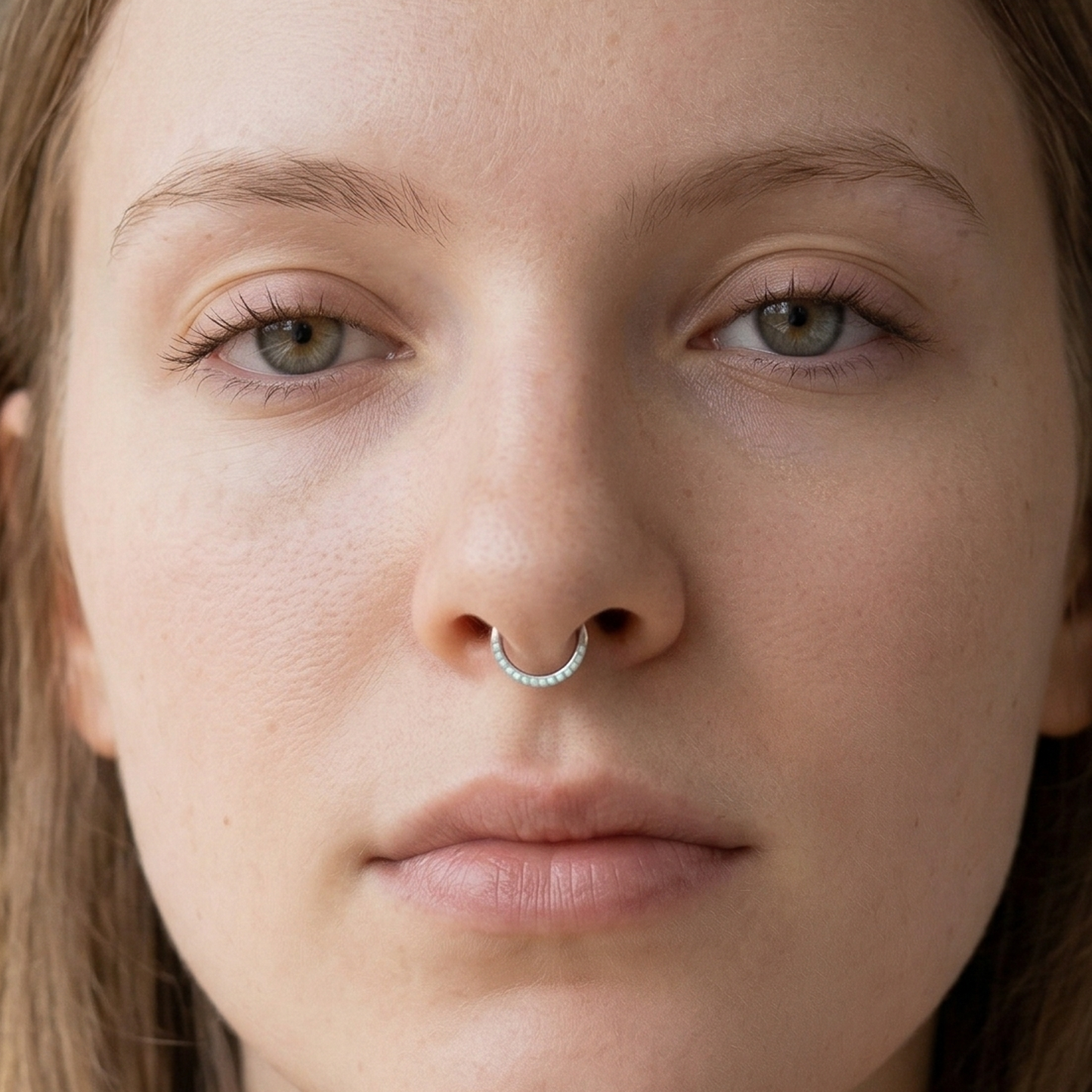 Surgical Steel White Opal in Front Hinged Hoop