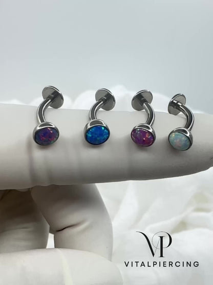 ✨  Titanium Threadless Push In Opal Ball Belly Ring
