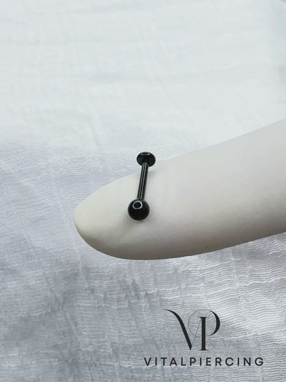 ✨ 316L Black PVD Surgical Steel Externally Threaded 3mm Ball Top