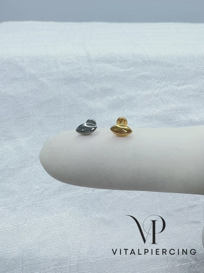 ✨ 16G Implant Grade Titanium Internally Threaded Marquise Top Labret Bar