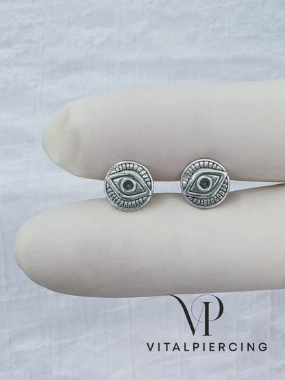 ✨ 925 Silver Evil Eye Stud Earrings