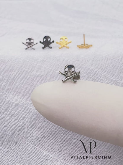 ✨ Titanium Skull Top Threadless Labret