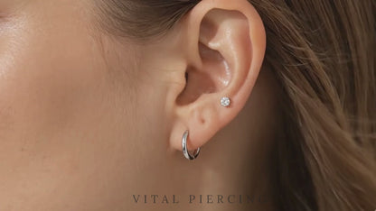 Titanium Plain Huggie Hoop Earrings