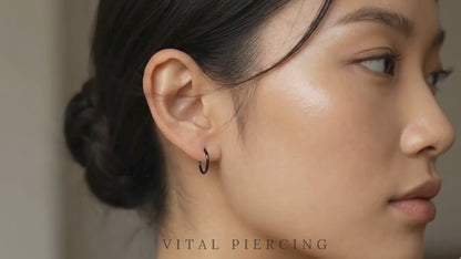 Black Titanium Plain Hinged Hoop Ring 16G 18G 20G