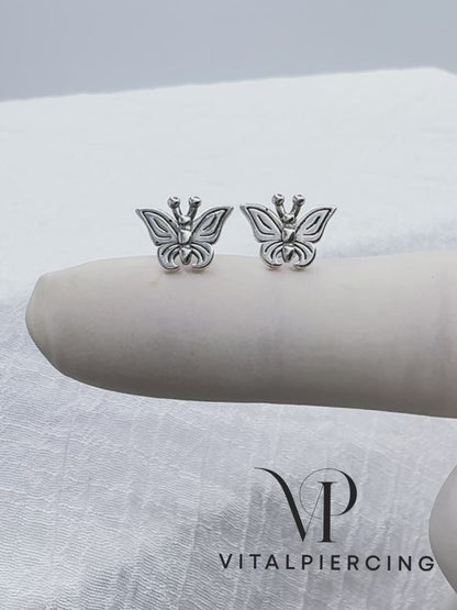 ✨ 925 Silver Butterfly Stud Earrings