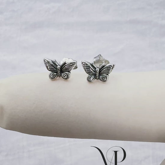 925 sterling silver butterfly stud earrings nature inspired
