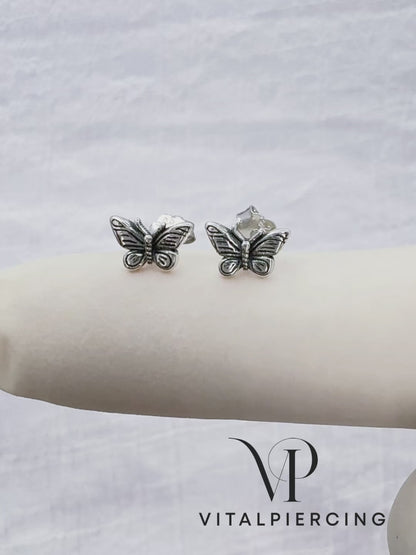 925 sterling silver butterfly stud earrings nature inspired
