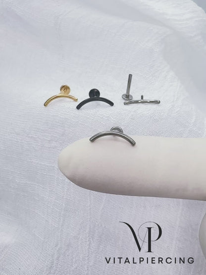 ✨ Titanium Curved Bar Top Internally Threaded Labret 16G