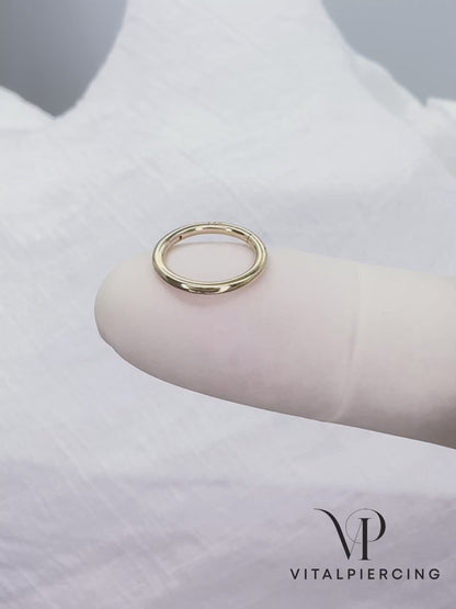 ✨ 14K Solid Yellow Gold Hinged Clicker Hoop Ring 18G 16G