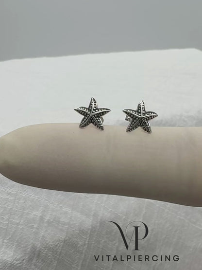✨ 925 Silver Starfish Stud Earrings