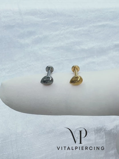 ✨ 16G Implant Grade Titanium Internally Threaded Teardrop Top Labret Bar