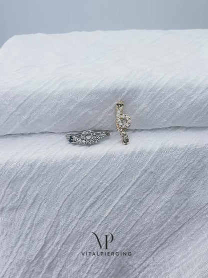 ✨ Snake CZ Hinged Belly Button Ring