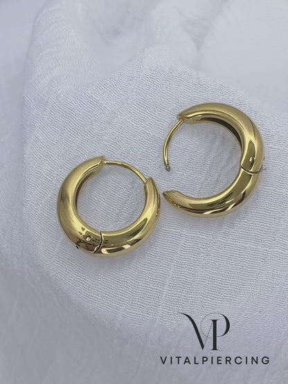 ✨ Surgical Steel Wide Hinged Hoop Earrings