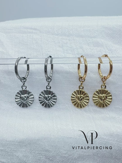 ✨ Sunburst Dangle Huggie Hoop Earrings