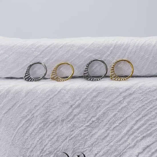 Implant grade titanium hinged hoop ring for daith piercing
