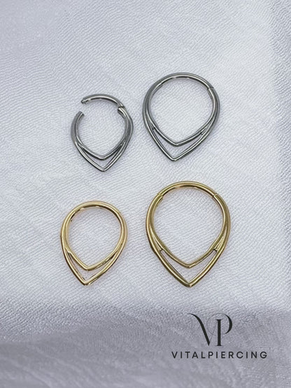 ✨ Double Chevron Hinged Hoop