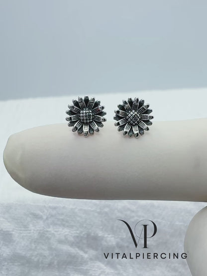 ✨ 925 Silver Flower Stud Earrings