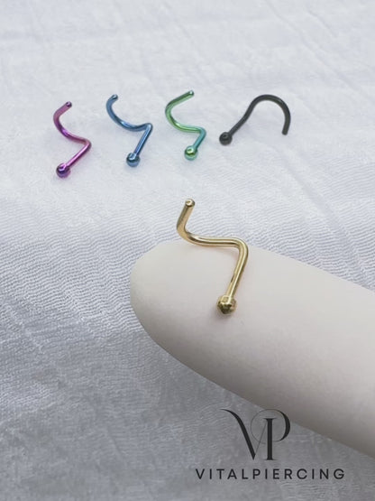 ✨ 20G 18G Titanium IP over 316L Surgical Steel Nose Screw Dome Top