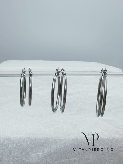 ✨ Round Tube Large Hoop Earrings