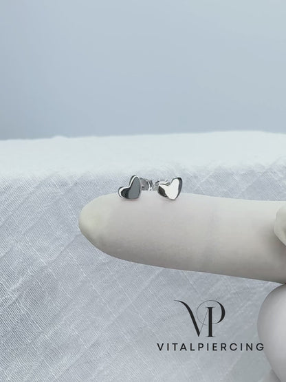 ✨ 925 Silver Flat Heart Stud Earrings