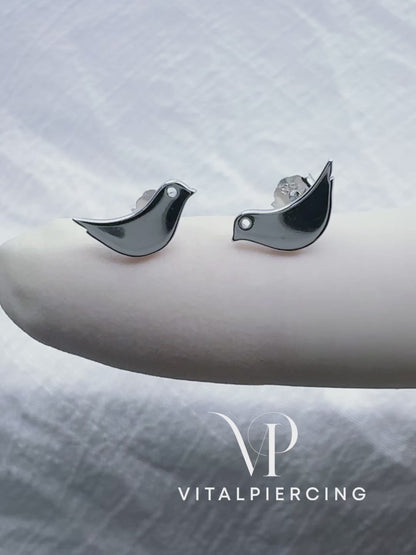 ✨ 925 Silver Small Bird Stud Earrings
