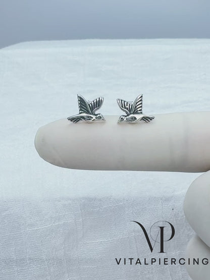 ✨ 925 Silver Hummingbird Stud Earrings