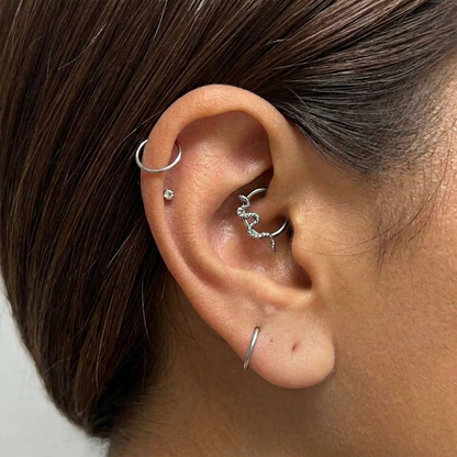 Titanium Snake Hinged Clicker Hoop 16G