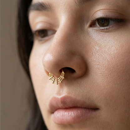 Titanium Spider Web Hinged Segment Ring 16G