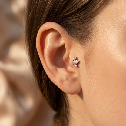 Titanium Triple-CZ Threadless Top